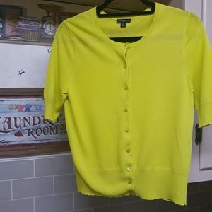 ANN TAYLOR | Neon Half Sleeve Button Up Cardigan